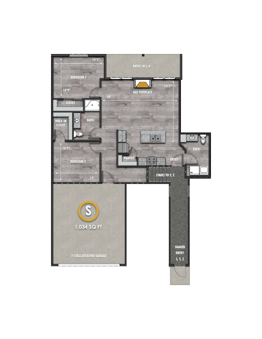 Northline Apartment S - 2 Bedroom 1.5 Bath, 1st Floor